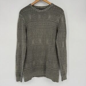 Cotton On Garments Men's Small Pattern Knit Sweater Preppy Green Old Money